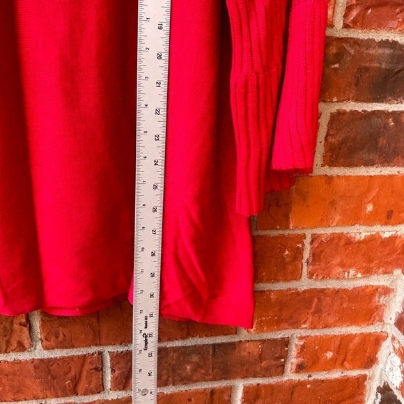 Lane Bryant Womens 22/24 Red Ribbed Flare Wide Sleeve Sweater - Picture 8 of 9